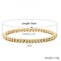 Elastic gold beaded bracelet set in stainless steel with 4mm beads for women - Kb161878-z