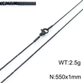 550mm black stainless steel snake chain necklace with lobster clasp 1mm width - Black 550x1mm(KN203652-Z)