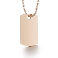 Collana con ciondolo a piastrina in acciaio inossidabile oro rosa con catena a sfere - Pendaglio Targhetta Lucido / Oro Rosa (KN198430-KLX)