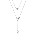 Collar de doble capa de plata minimalista con colgantes de cuentas redondas - Color Acero (KN112514-Z)