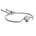 Pulsera ajustable de acero plateado con colgante de signo Aries y detalle de circonita - Aries (KB120302-KFC)