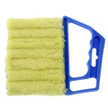Blauwe jaloeziereiniger met gele microvezel chenille borstelkop voor stofwissen - Blauw