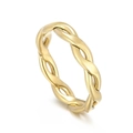 Anello a treccia in acciaio inossidabile placcato oro 18K dal design impilabile - US 5 / Oro