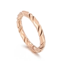 Elegante anello a treccia in oro rosa con design minimalista a doppio strato incrociato - US 6 / Stile B Intrecciato (KR104732-KFC) / Oro rosa