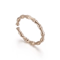 Anillo abierto minimalista de nudos de bambú en oro rosa con banda ajustable - US 6 / Oro rosa