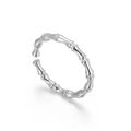 Anillo ajustable de plata de ley S925 con diseño de bambú minimalista en acabado plateado - US 6 / Color Acero