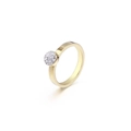 Anello minimalista placcato oro con pavé circolare di scintillanti zirconi bianchi - US 7 / Oro