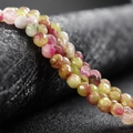 4mm faceted colorful agate beads strand in pink yellow and green for DIY jewelry - Rose Green