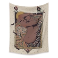 Bohemian wall tapestry with sun moon and floral tattoo male art illustration for room decor - 73X95CM/Brushed Fabric / Half-Naked Male Tattoo Art (GT330012)