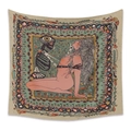 73X95CM/Brushed Fabric / Nude Woman with Skeleton Illustration (GT330013)