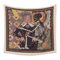 Arazzo dei tarocchi bohémien con donna che abbraccia uno scheletro, stile vintage - 73X95CM/Tessuto Spazzolato / Donna rossiccia che abbraccia lo scheletro (GT330019)