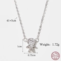 Sparkling sterling silver cartoon character pendant necklace with clear cubic zirconia - Js22-jn3027 / One Size
