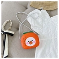 Plano detalle de bolso bandolera de pato con sombrero de verano y accesorios - Naranja