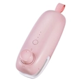 Pink portable mini heat sealer for food plastic bags with a fabric hanging loop - 5th Gen Rechargeable-Pink