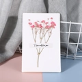 Detail of pink dried flower card with Especially for you label on a white card base - Pink Gypsophila - White Card