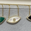 Evil Eye Halsketten mit Perlmutt und farbigen Edelsteinen in 18K Goldbeschichtung - Opal Halskette