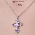X2383 Steel Colored Cross Necklace {pendant Included}