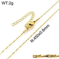 Golden titanium steel O-chain necklace 45cm x 0.8mm with lobster clasp and extension - Gold Color (KN107961-Z)