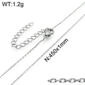 Silver stainless steel O-link necklace chain with lobster clasp and adjustable tail chain - Steel Color (KN107964-Z)