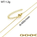 Minimalist 1mm gold titanium O-chain necklace with lobster clasp and extension chain - Gold Color (KN107965-Z)