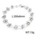 Silbernes Edelstahl-Gliederarmband mit Knotendesign, 200 mm Länge und 6 mm Breite - Silber Armband (KB160618-Z) / Silber