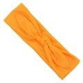 Elastic orange knotted rabbit ear headband for babies with soft fabric texture - Light Orange