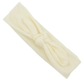 Elastic baby knotted headband with soft cream fabric rabbit ear bow decoration - Creamy White
