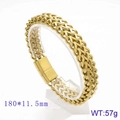 Goldenes zweireihiges geflochtenes Kielarmband aus Edelstahl, 180x11,5mm Herren-Design - 18cm / Gold