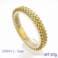 Pulsera trenzada clásica de acero inoxidable dorado de 200mm de largo y 11,5mm de ancho - 20cm Dorado