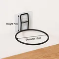 Hanging pet bowl holder with 12cm diameter and 7cm height in black metal finish - Wall Mounted Bracket (With 3 Adhesive Patches)
