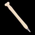 Novelty bone-shaped ballpoint pen for students in beige finish with white background - Style D (Long Bone) - Blue Ink