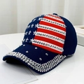 Fünf-sterne-baseballkappe – Marineblau Mit Diamanten / Verstellbar