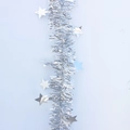 Funkelnde silberne Lametta-Girlande mit Sternen für Weihnachts- und Festdekorationen - 2M Silber Stern Lametta Girlande