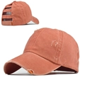 Gorra de béisbol rojo óxido para coleta en algodón lavado con detalles de corte traseros - Sin Etiqueta / Naranja Lavado