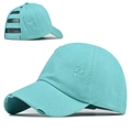 Gorra de béisbol verde menta lavado para cola de caballo con detalles desgastados - Sin Etiqueta / Verde Menta Lavado