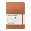 Cuaderno A5 de puntos terracota con banda elástica y papel de 100g 160 páginas - Marrón café (Puntos)