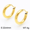 Pendientes de aro gruesos de acero inoxidable dorado 22mm con acabado de espejo pulido - Dorado