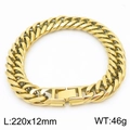 Vintage Herren Panzerarmband in Goldoptik, 12mm breit, mit klassischem Verschluss - Gold Armband / Armband