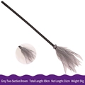 Gray 89cm two-section detachable Halloween witch broom with mesh bristles for cosplay - Gray