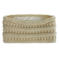 Bandeau d'hiver en tricot beige doublé de polaire douce pour protection des oreilles - Beige