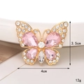 Ciondolo per scarpe a farfalla con cristalli rosa e strass misura 4x3,5 cm - D2035 Farfalla Goccia d'acqua Rosa