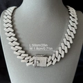 Chaîne cubaine argentée / Collier 20 pouces (50 cm)