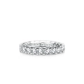 Classic S925 sterling silver moissanite eternity ring with round cut full diamond band - US 5 / Single Row Pave Style (10 Points)