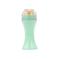 Green volcanic oil-absorbing roller with beige stone and transparent cap for face care - Single Head Green