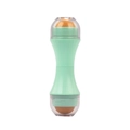 Mint green double-headed volcanic stone oil-absorbing face roller with ergonomic handle - Dual Head Green