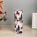 Detail of 20oz Christmas tumbler with red plaid reindeer and forest animal patterns - Reindeer and Pine Silhouette