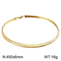 Collar de cadena de serpiente plana dorada de 6mm en acero inoxidable de 450mm - Versión Ancha Dorada (KN107103-Z) / 450x6mm