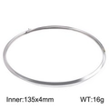 Collar rígido minimalista de acero de titanio plateado de 4mm con diámetro de 135x4mm - Tono Plateado (KN107108-Z)