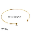Bracciale rigido a C minimalista in acciaio al titanio dorato con perle da 8 mm - Stile Minimalista Color Oro (KN107105-Z)