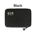 Bolsa organizadora de electrónica negra en tela resistente para cables y cargadores - Negro